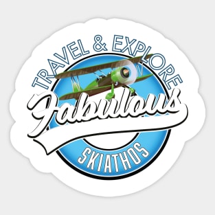 travel explore fabulous Skiathos logo Sticker